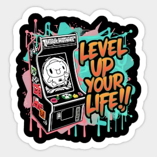 "Retro Game Boost: Level Up Your Life!" Sticker